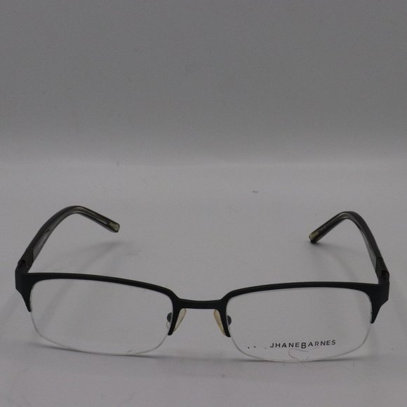 Jhane Barnes Navy Blue Half Rim Square Oval Mens Vintage Glasses Handmade 54 19 - Picture 1 of 2